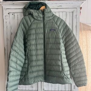 EUC Patagonia Down Sweater Puffer Jacket women’s sage green blue XXL good 4 XL